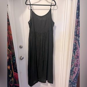 Black linen Slip Dress - size XL